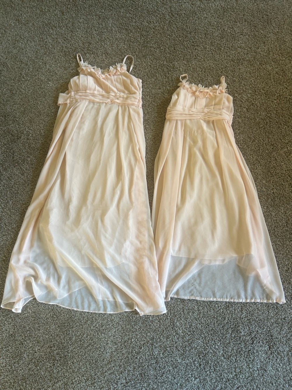 Floral-Trim Dresss - Light pink